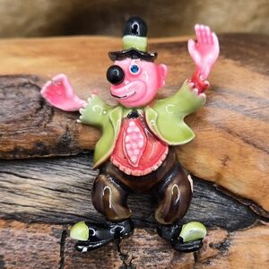 HAR Hobo Brooch w/  Enameled Surface & Blue Eye Crystal -See Minor Call Outs